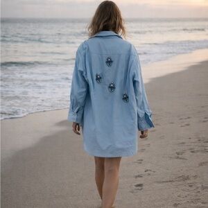 Clicquot Kimono shirt dress(mini).size OS but perfect for M size